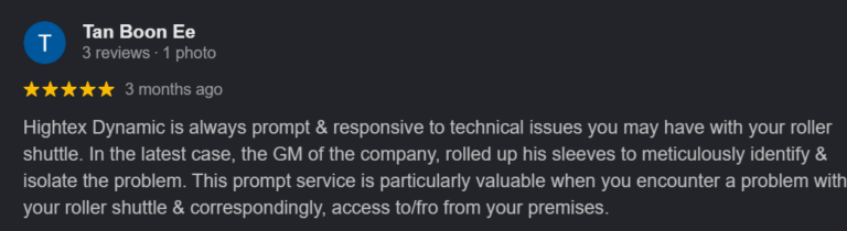 Hightex Dynamic Google Review