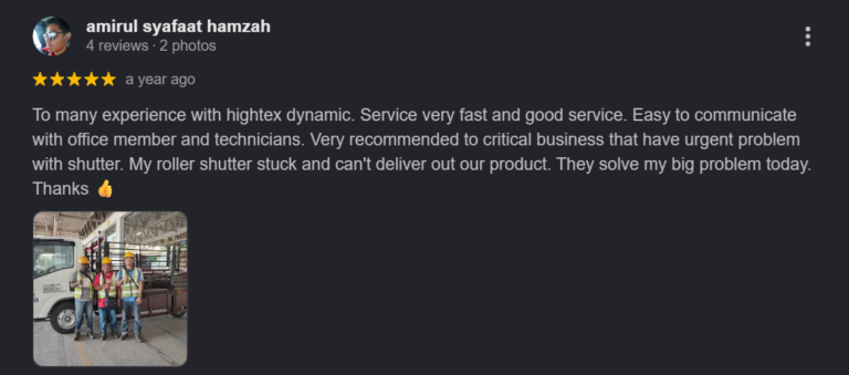 Hightex Dynamic Google Review